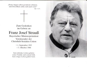 Franz Josef Strauß 1988 98 005 D ** - Osobnosti